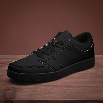 Black Low-Top Leather Sneakers