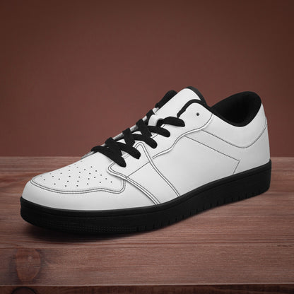 Low-Top Leather Sneakers - Black Sole