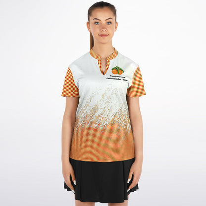 Stand Up Collar Ladies Orange Blossom Polo Shirt