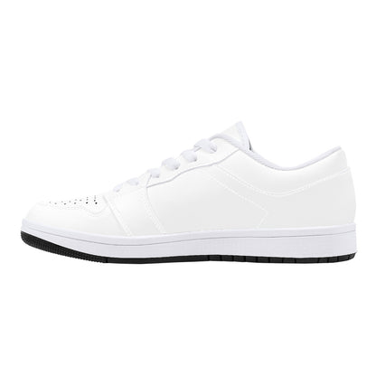 D15 Low-Top Synthetic Leather Sneakers - White