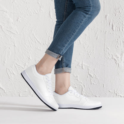 D15 Low-Top Synthetic Leather Sneakers - White