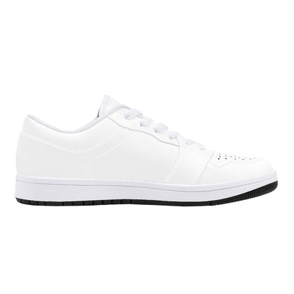 D15 Low-Top Synthetic Leather Sneakers - White