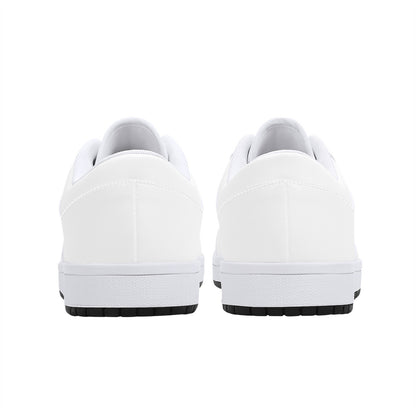 D15 Low-Top Synthetic Leather Sneakers - White