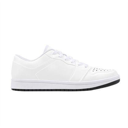 D15 Low-Top Synthetic Leather Sneakers - White