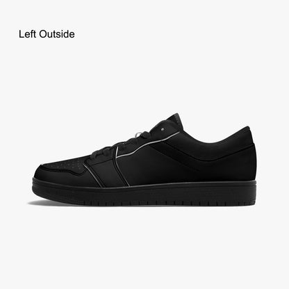 Black Low-Top Leather Sneakers