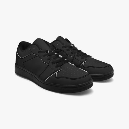 Black Low-Top Leather Sneakers