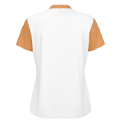 Stand Up Collar Ladies Orange Blossom Polo Shirt