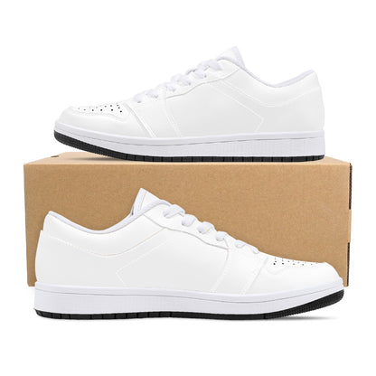 D15 Low-Top Synthetic Leather Sneakers - White