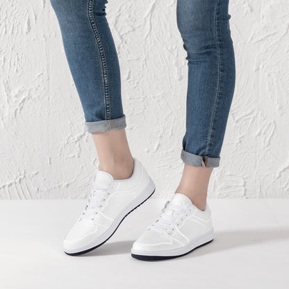 D15 Low-Top Synthetic Leather Sneakers - White