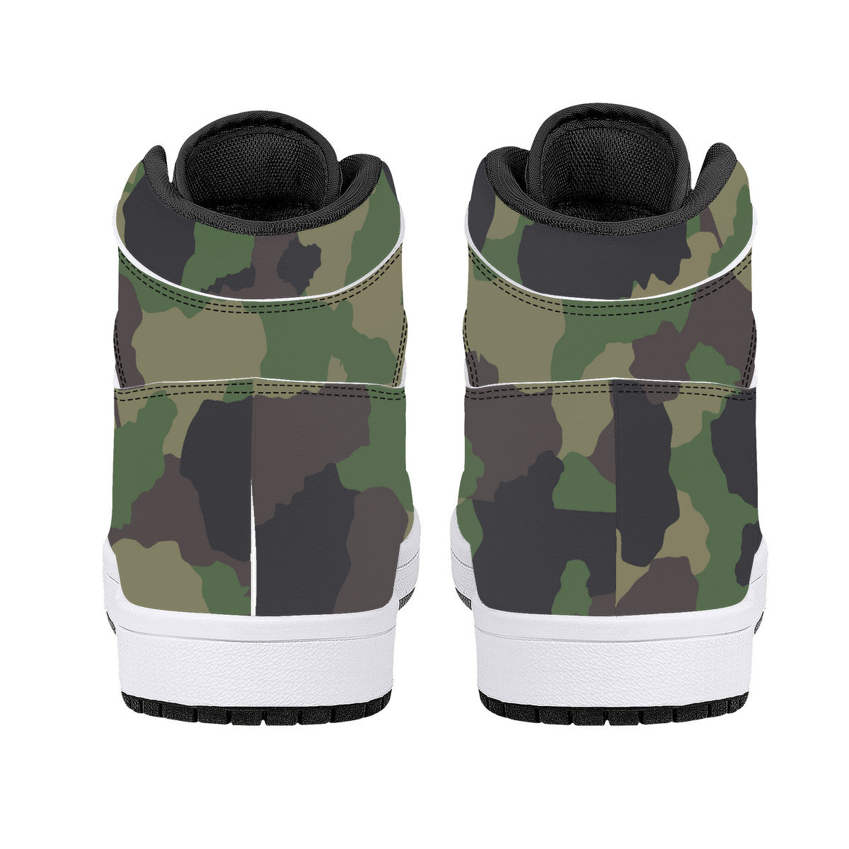 High-Top Leather Sneakers - Army Camo