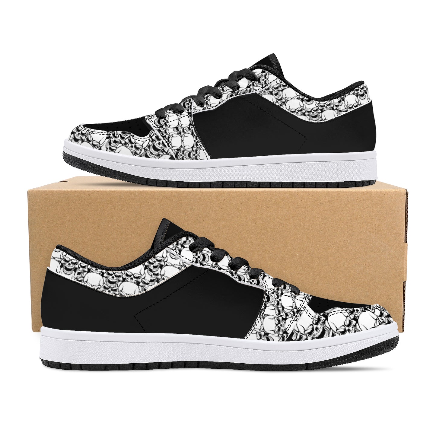 Leather Sneakers-Screaming Skulls